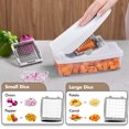 thumbnail image 3 of Geedel 4 in 1 Vegetable Chopper, Onion Chopper Pro Food Chopper, Kitchen Vegetable Slicer Dicer Cutter Grater, Veggie Chopper with container for Salad Onion Potato Carrot, White, 3 of 8