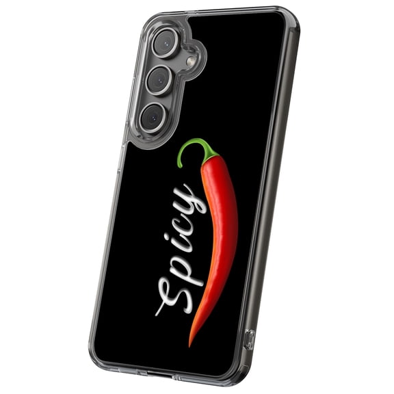 For Samsung Galaxy S25, Hybrid Clear, Chili Pepper 1 Print, USA