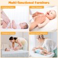 thumbnail image 6 of Melidee Baby Dresser with Changing Table Top, 47.2" L x 17.7" D x 36.2" H, 4 Drawers & Adjustable Shelves, 2-in-1 Nursery Organizer with Removable Topper, Natural Wood, 6 of 8
