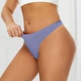 thumbnail image 2 of Ashirexll Thongs for Women, Silk Underwear for Women Solid Color Seamless No Show Stretch Thong Panties Purple M, 2 of 8