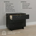 thumbnail image 6 of Prepac Finnley 3-Drawer Nightstand in Black Oak, Extra-Wide Bedside Table with Storage, Modern Dresser, End Table for Home, Bedroom, Living Room, 16" D x 31" W x 26.75" H, 6 of 12