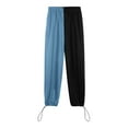 thumbnail image 5 of Baberdicy Jogger Sweatpants Print High Sweatpants Waist Pants Bottom Pockets Fit Jogger Sporty Trousers Athletic Women's Pants Wide Leg Pants A-Blue, 5 of 6