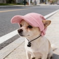 thumbnail image 6 of Linnome Dog Hat Corduroy Pet Cap Adjustable Baseball Hat for Small Dogs Cats Summer Sun Protection Breathable Size S Pink, 6 of 6