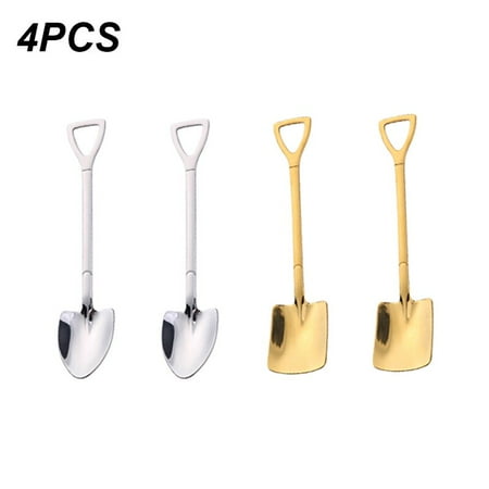 

1/2/4 PCS Stainless Steel Coffee Spoon For Ice Cream Retro Shovel Spoon Creative Tea Spoon Tableware Stick Tool Cutlery Set Spoon