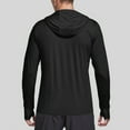 thumbnail image 5 of Fanxing Men’s Sun Shirts with Thumb Holes UPF 50+ Rash Guard for Men Long Sleeve Zip Up Hoodie with Pockets Lightweight Jacket for Swimming Hiking Jogging Black,S, 5 of 8