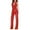 Red, variant on Women's Shiny Stand Collar Jumpsuit Straight Trousers Nightclub Wear