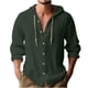 thumbnail image 1 of pstuiky Camisas de manga larga de invierno para hombre, Blusa informal de manga larga con capucha y cuello redondo con botones lisos a la moda para hombre camisetas de hombre l, 1 of 5