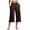 Brown, variant on Bigersell Women Cropped Pants Women Color High Waist Pocket Sports Fitness Yoga Wide Leg Capris Pants Black 3xl