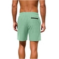 thumbnail image 6 of lcziwo Men Shorts with Pockets Twill Summer Holiday Elastic Waist Trunks Camping Fishing Outdoor Drawstring Dress Shorts Green XL, 6 of 10