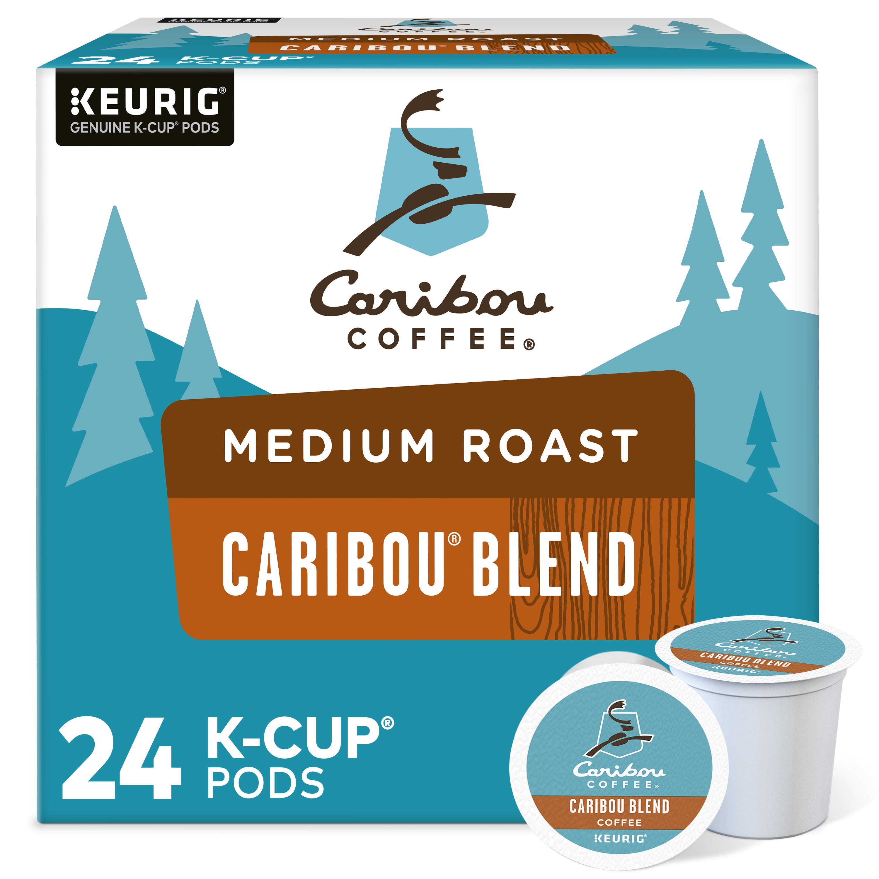 Caribou Coffee Caribou Blend, Keurig Single-Serve K-Cup Pods, Medium Roast Coffee, 24 Count