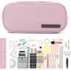 thumbnail image 3 of Portable Large Capacity Pencil Case 3 Compartments Portable Pencil Pouch Large Canvas Storage Bag for Boys Girls Adults Students Business Office (1 Pa, 3 of 5