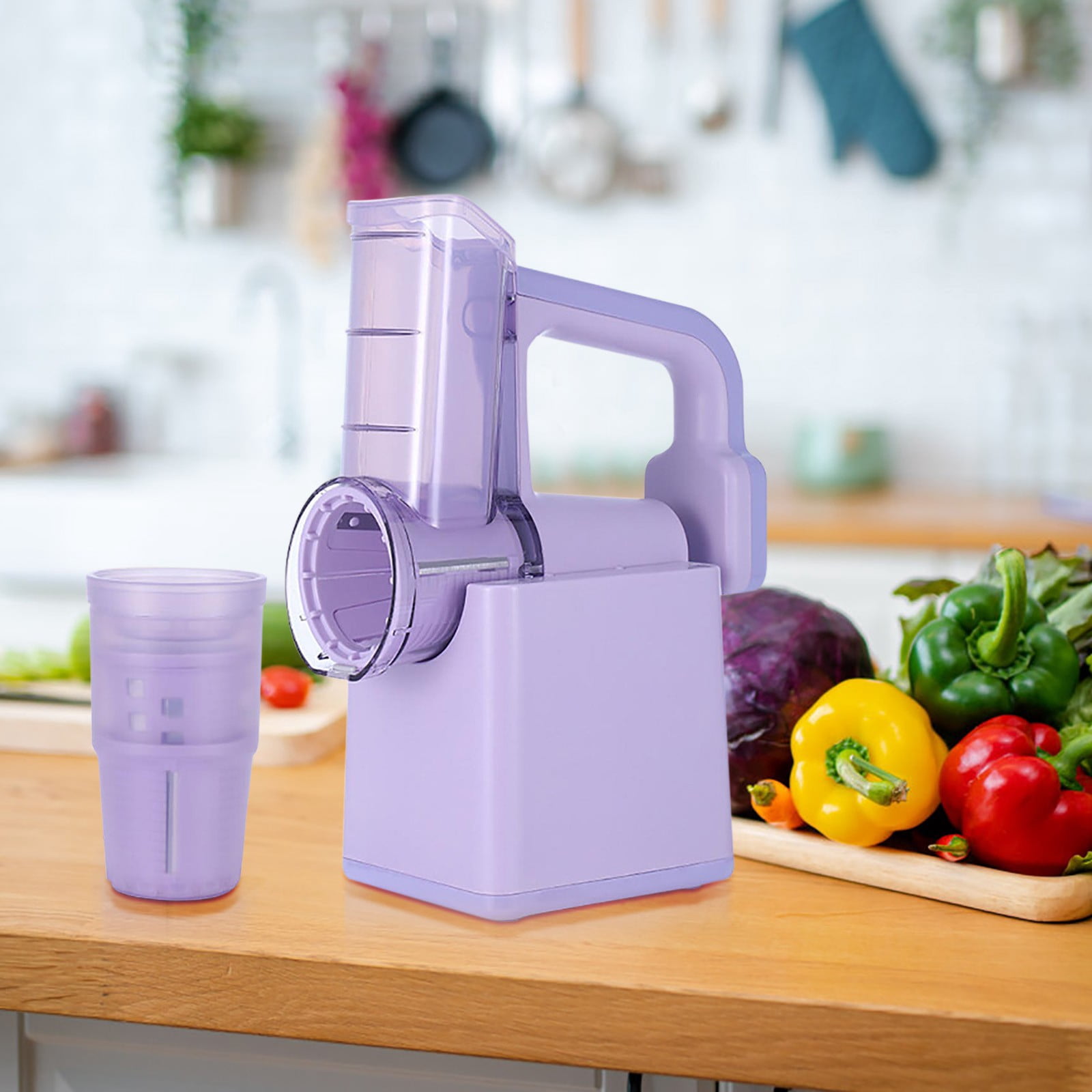 Multicolor Electric Vegetable Chopper with Holder Tray, Multi-Functional Electric Vegetable Cutter Cheese Slicer Shredding, Vegetable Slicer Food Processor, Veggie Food Cutter, Useful Kitchen Gadget