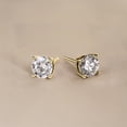 thumbnail image 5 of JeenMata Lab Grown Diamond Earrings 0.50 Carat Round Cut 18K Yellow Gold Plated Solitaire Studs for Women, 5 of 11