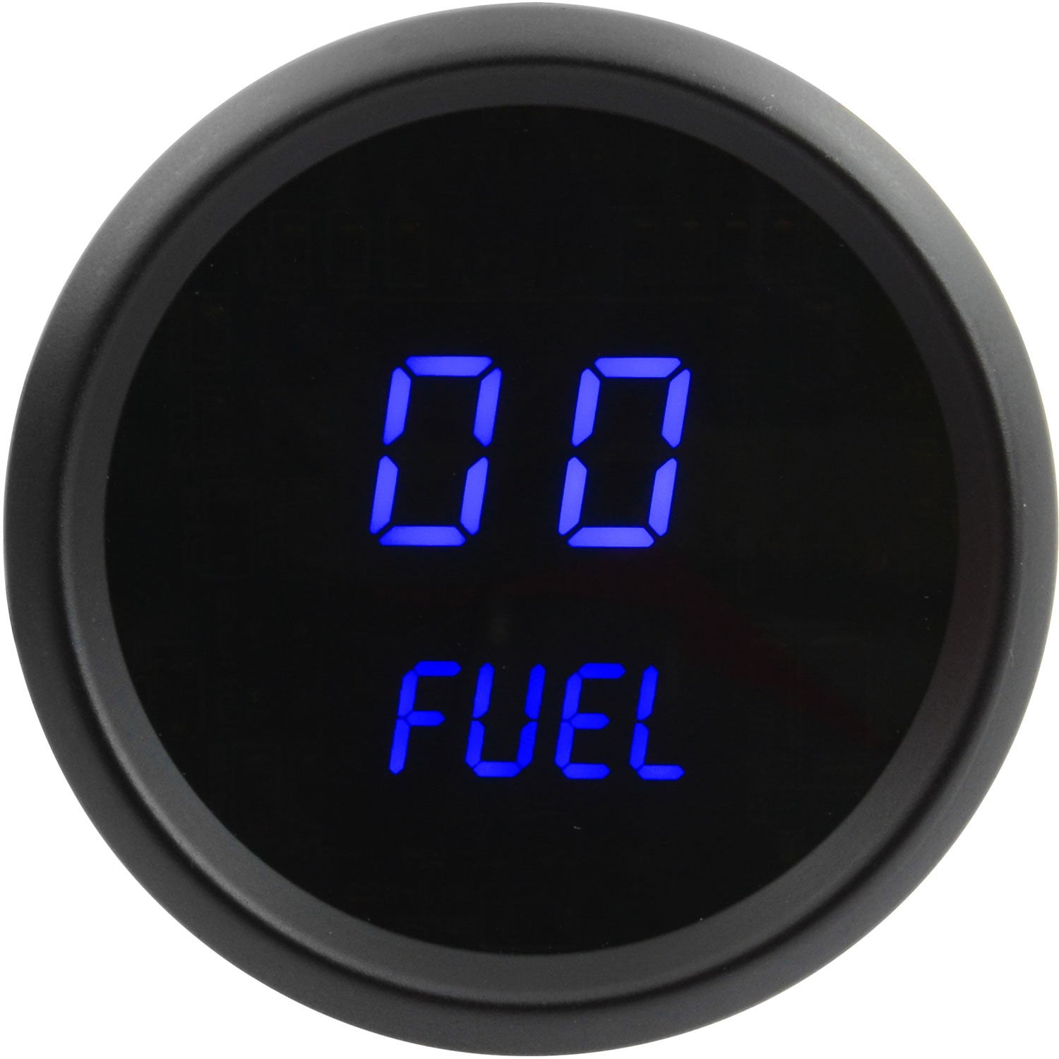 JEGS 41433 Fuel Level Gauge LED Digital [Black Face, Blue Numbers]