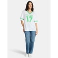 thumbnail image 2 of Saint Patrick's Day Women's Let's Paddy Jersey with Short Sleeves from Holiday Time, Sizes XXS-XXL, 2 of 5