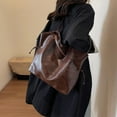 thumbnail image 4 of Xfvqtps Tote Bag for Womens Large Capacity Solid Color Simplicity Fashion Vintage Elegant Leather Handbag Shoulder Bag Coffee, 4 of 6