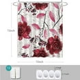 thumbnail image 3 of Burgundy Shower Curtains for Bathroom, Burgundy Floral Rose and Leaves Art Red Shower Curtain for Bathroom Decor, 72" X 72", 3 of 6