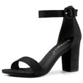 thumbnail image 1 of BLISSFUL STEP Women's Chunky High Heel Ankle Strap Sandals, 1 of 7