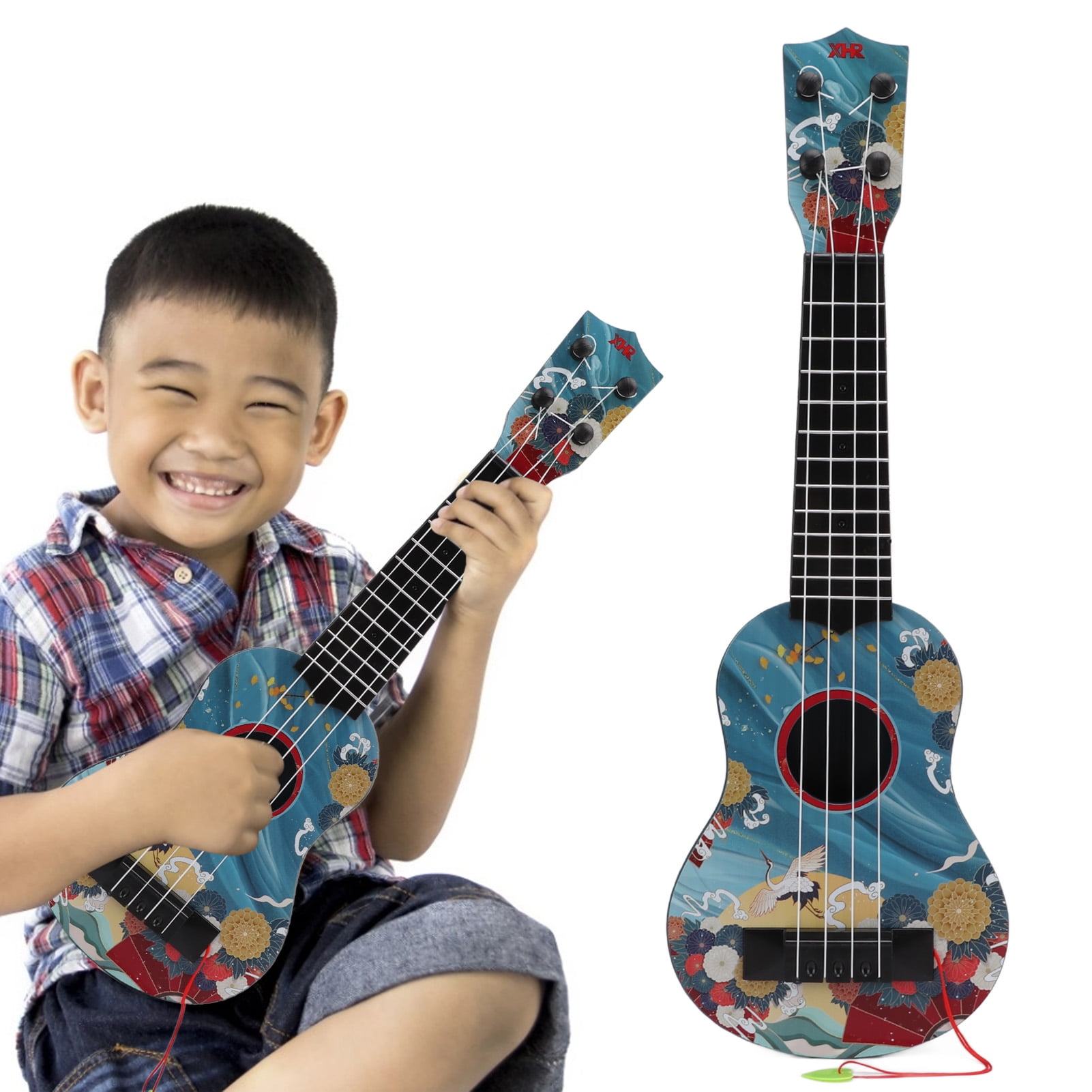 Crtynell Kids Toy Ukulele Mini Plastic Guitar Musical Instrument for