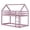 Pink #, variant on PORKISS Bunk Bed Twin Over Twin, Kids Low Floor Bunk Bed with Guard Rails for Children Boys Girls Dormitory Bedroom, Rubber Wood Bunk Bed, No Box Spring Needed, Black #
