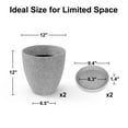 thumbnail image 7 of 12inch Round Planter Resin Vase - Outdoor & Indoor Plant Pot with Drainage Holes - UV-Resistant Plastic Pots for Flowers & Herbs & Succulents, 7 of 7