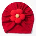 thumbnail image 2 of Daznico Cute Baby Knit Hat with 5 Petal Flower Design Cozy Toddler Beanie for Girls Soft Headwear, 2 of 3