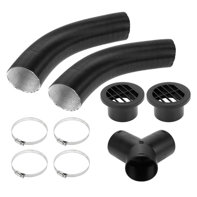 Kit de conducto de calefacción para automóviles, camiones, autocaravanas, furgonetas y barcos con conector en Y de 75 mm ID y 80 cm de longitud máxima
