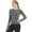 grey, variant on Seamless Workout Shirts for Women Long Sleeve Yoga Tops Sports Running Shirt Breathable Athletic Top Slim Fit