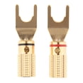thumbnail image 2 of 2x Y/U Type Plated Copper Banana Plug Screw Spade Audio Cable Connector, 2 of 7