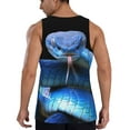 thumbnail image 3 of Easygdp Blue Viper Snake Men's Tank Top, Sleeveless Muscle T Shirts, Breathable, Quick-Dry, Loose for Gym, Running, Fitness - Large, 3 of 9