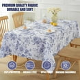 thumbnail image 3 of Blue and White Floral Tablecloth 60 x 84 Inch, Vintage Rectangle Table Cloth, Spill-Proof Stain Resistant Decorative Fabric Table Cover for Dining, Party, Picnic, 3 of 6