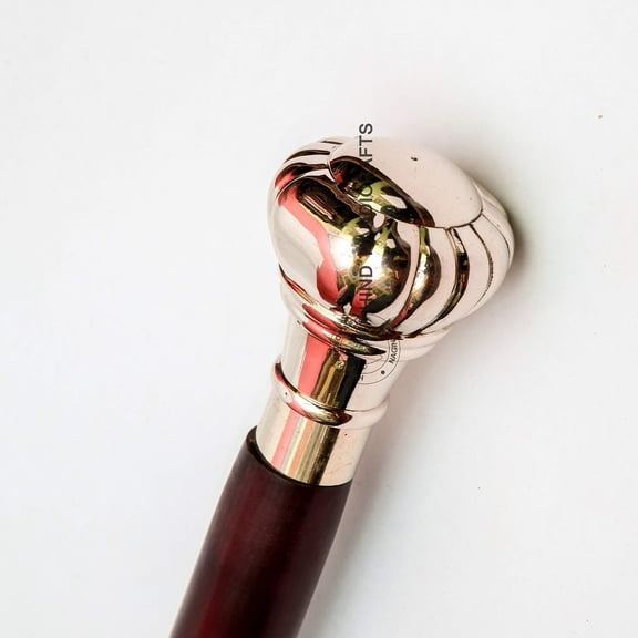 Decorative Victorian Canes and Walking Sticks for Men & Women - 36" Brown Ebony Brass Handle Unisex Derby Foldable Cane | Hind Handicrafts (36 inch, Knob 1)