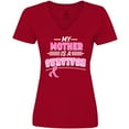 thumbnail image 3 of Inktastic My Mother is a Survivor Breast Cancer Awareness Women's V-Neck T-Shirt, 3 of 5
