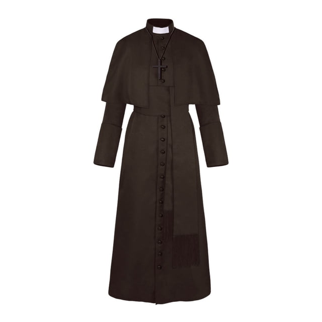Ropa de cosplay de sacerdote de color sólido Ropa de cosplay retro medieval de sacerdote de Halloween