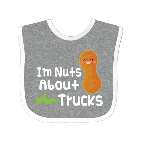 

Inktastic Nuts About Trucks Outfit Boys Gift Baby Boy Bib