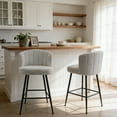 thumbnail image 2 of Set of 2 Upholstered Counter Height Barstools with Full Back and Metal Legs Modern Chairs for Kitchen Island, 2 of 11