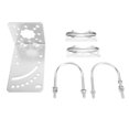 thumbnail image 1 of Antenna Mast Clamp with U-Bolts, Adjustable Angle Silver Galvanized Stainless Steel, Satellite TV Antenna Clamp, 1 of 4
