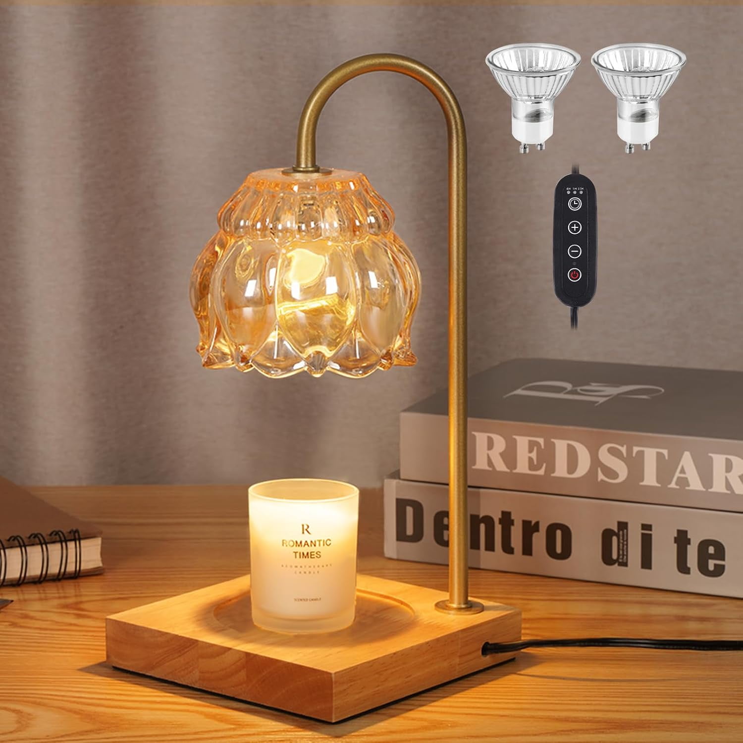 Nordic Hygge Electric Dimmable Candle Lamp Warmer with Timer Christmas Birthday Gifts for Mom Women