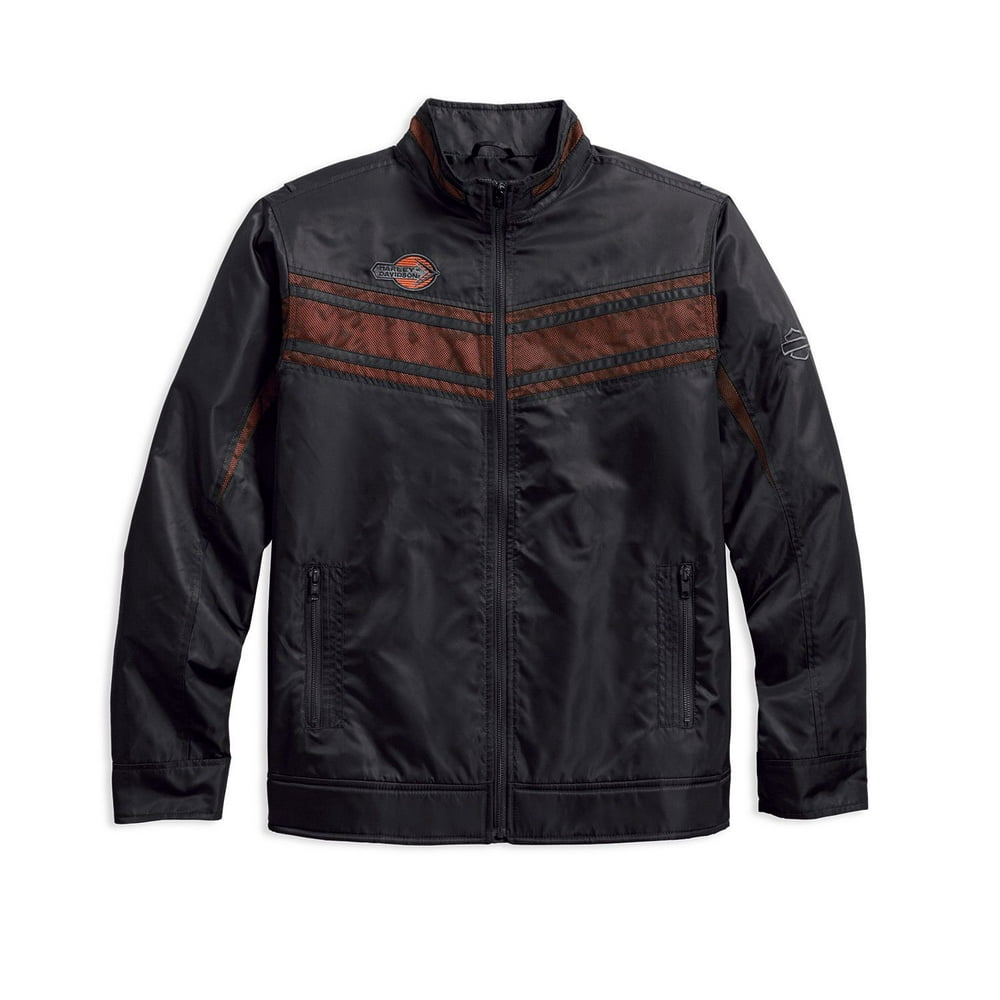 Harley-Davidson Men's Lightweight Mesh Accent Nylon Jacket, Black 97454