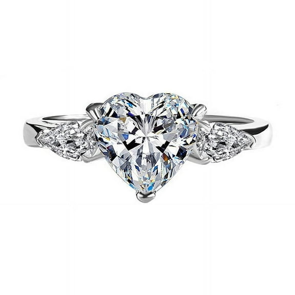 Moissanite Engagement Rings Diamond Promise Ring 2 CT D Color 925 Sterling Silver Moissanite Ring Heart Diamond Ring Moissanite Wedding Ring Diamond Anniversary Rings for Women