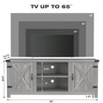 thumbnail image 3 of Furmax Barn Door TV Stand Media Console Center Industrial Style for TVs up to 65", Grey Wash, 3 of 7