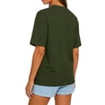thumbnail image 4 of Women’s Crew Neck Short Sleeve T Shirt Classic Fit Casual Basic Tee Soft Cotton Jersey Top for Everyday Wear Army Green L, 4 of 4