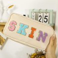 thumbnail image 2 of Bolsa de cosméticos TANGJMXG impermeable para mujer estilo preppy, 2 of 5