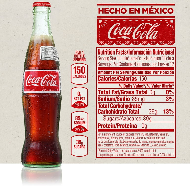 Coca-Cola 355ml 4本セット メキシコ製 Coca-Cola Mexican Original Taste Soda Pop, Made with Real