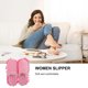 thumbnail image 4 of Pantuflas de rayas peludas para limpiar el suelo, con suela desmontable, talla S 35-37 (rosa), 4 of 6