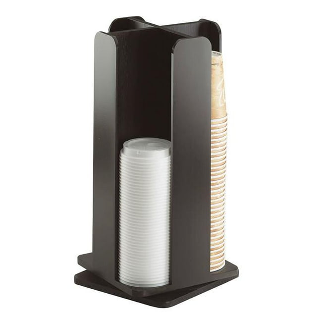 Cal Mil 378-96 Midnight Bamboo Revolving Lid & Cup Organizer - 8 x 8 x 18.25 in.
