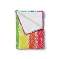thumbnail image 2 of Rainbow Soft Flannel Fleece Blanket, Simplistic Cheerful Illustration with Pastel Painting Colorful Lines Illustration, Cozy Plush for Indoor and Outdoor Use, 60" x 80", Multicolor, by Ambesonne, 2 of 5