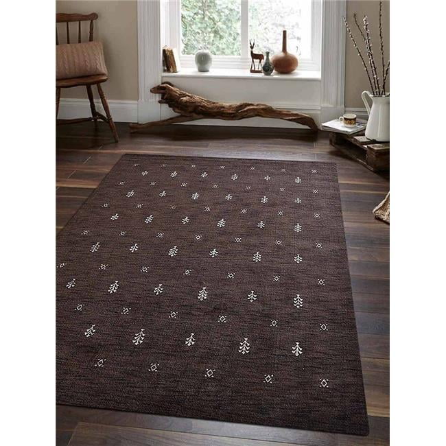 8 X 11 Ft Contemporary Hand Knotted Loom Wool Area Rug 44 Brown White Walmart Canada