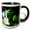 Black/White, variant on 3drose, Lush Forest Waterfall in Geometric Art Style V2, 11oz Two-tone Green Mug