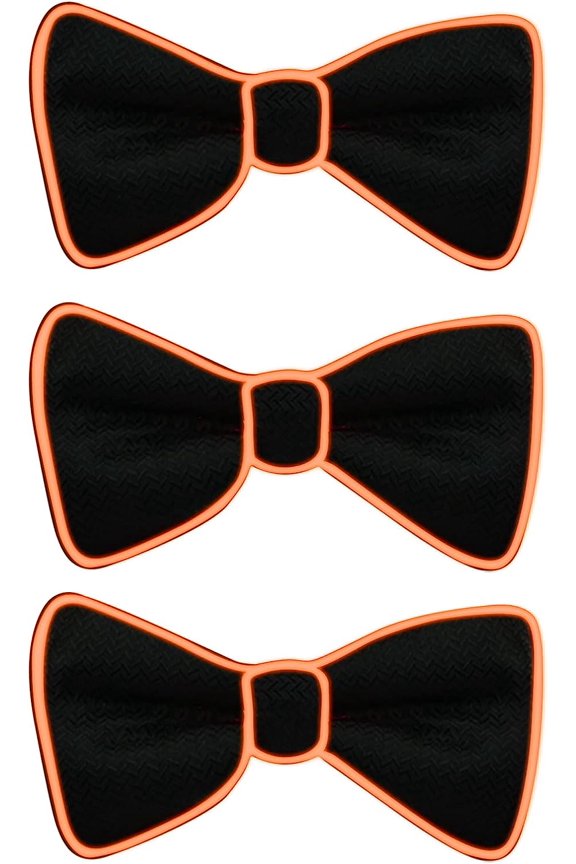 3 Pcs LED Bow Tie Light Up Bow Tie LED Bow Tie Adjustable Light Up Bow Tie, Novelty Bow Tie Party Glowing LED Tie
